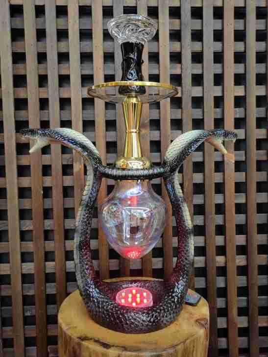 Shisha lula od smole, dvostruka glava kobre dizajn, ispis logotipa dostupan, paket od 4 komada