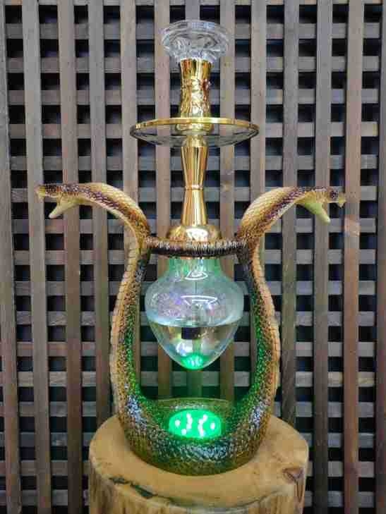 Shisha lula od smole, dvostruka glava kobre dizajn, ispis logotipa dostupan, paket od 4 komada