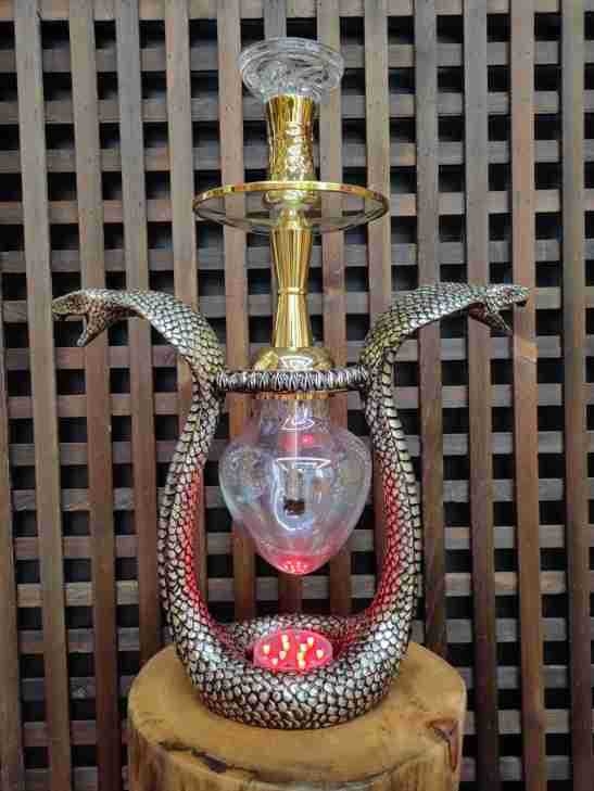 Shisha lula od smole, dvostruka glava kobre dizajn, ispis logotipa dostupan, paket od 4 komada