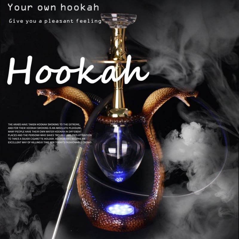 Shisha lula od smole, dvostruka glava kobre dizajn, ispis logotipa dostupan, paket od 4 komada