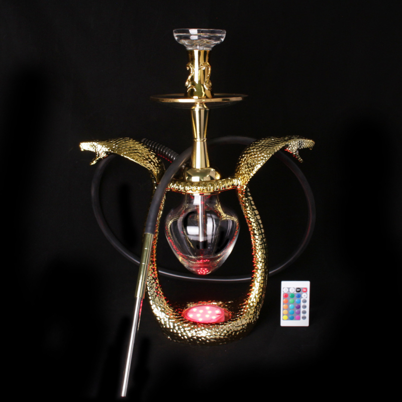 Shisha lula od smole, dvostruka glava kobre dizajn, ispis logotipa dostupan, paket od 4 komada
