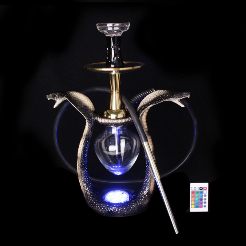 Shisha lula od smole, dvostruka glava kobre dizajn, ispis logotipa dostupan, paket od 4 komada