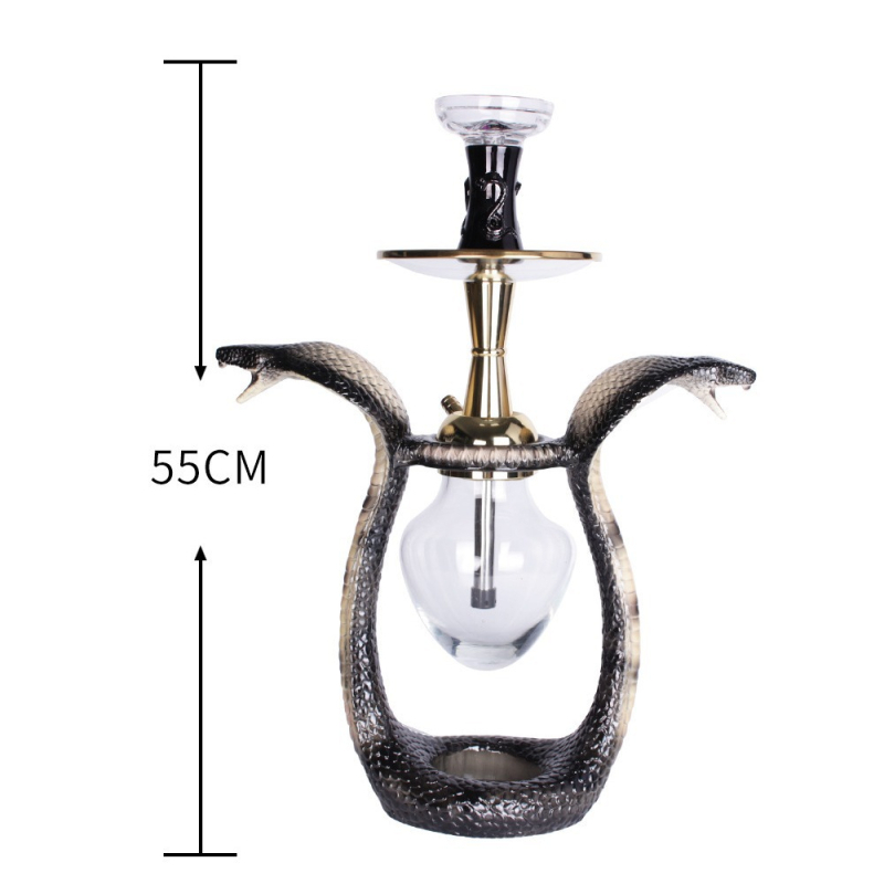 Shisha lula od smole, dvostruka glava kobre dizajn, ispis logotipa dostupan, paket od 4 komada