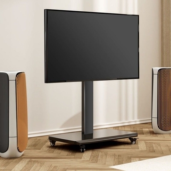 Podna stalk za televizor s rotirajućim držačem za horizontalne i vertikalne zaslone, uklonjivi kolica s kotačima, materijal bambus i raatan, marka An shishui