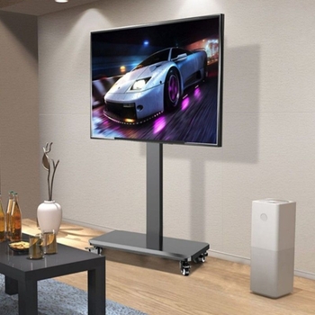 Podna stalk za televizor s rotirajućim držačem za horizontalne i vertikalne zaslone, uklonjivi kolica s kotačima, materijal bambus i raatan, marka An shishui