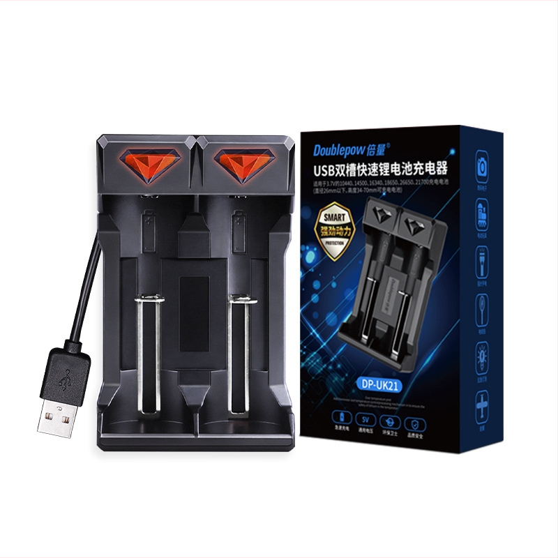 4-slotni USB punjač za litij-ionske baterije 18650 s pametnom promjenom svjetla, 3.7V