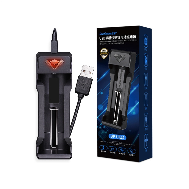 4-slotni USB punjač za litij-ionske baterije 18650 s pametnom promjenom svjetla, 3.7V