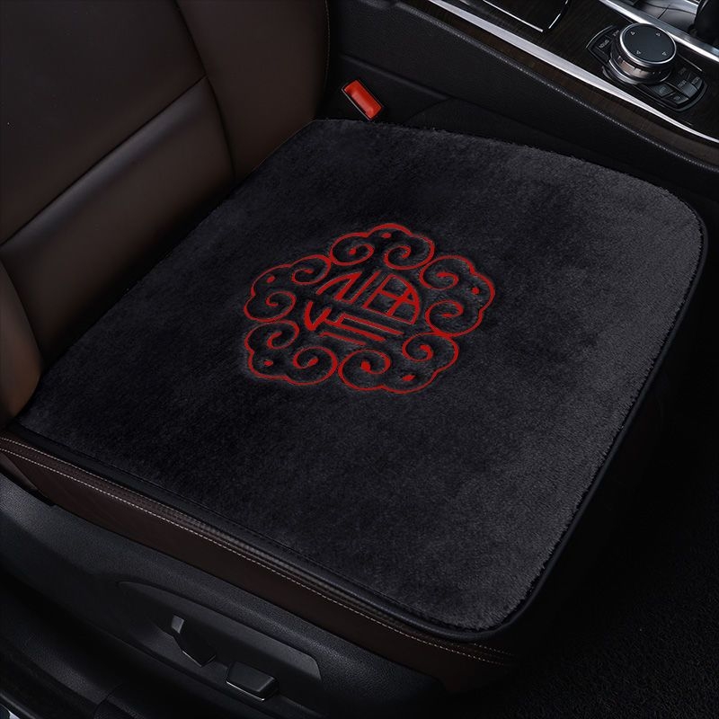 Autóülés párna készlet – vastag téli plüss, háttámla nélkül, 3 részes készlet, fűtéses, velúr töltet