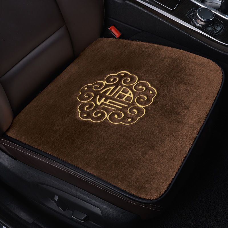 Autóülés párna készlet – vastag téli plüss, háttámla nélkül, 3 részes készlet, fűtéses, velúr töltet