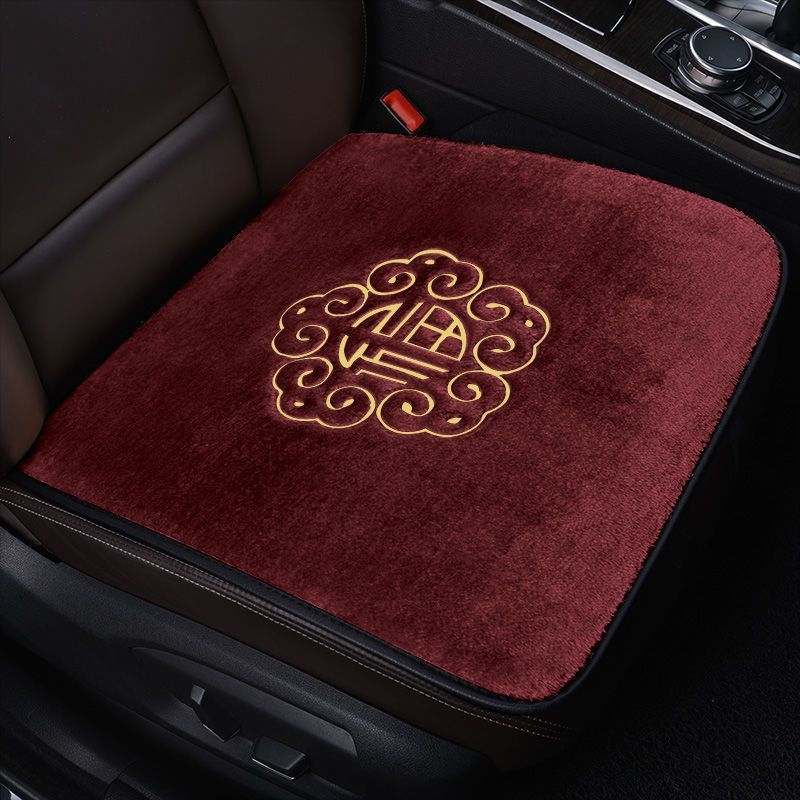 Autóülés párna készlet – vastag téli plüss, háttámla nélkül, 3 részes készlet, fűtéses, velúr töltet