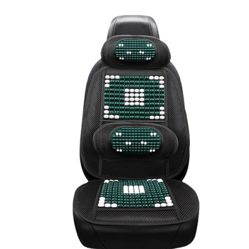 Duoduo μαξιλαράκι αυτοκινήτου με ξύλινες χάντρες και ενσωματωμένη στήριξη οσφυϊκής μοίρας, ενιαίο σχέδιο, καθολική εφαρμογή.