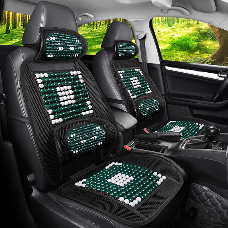 Duoduo μαξιλαράκι αυτοκινήτου με ξύλινες χάντρες και ενσωματωμένη στήριξη οσφυϊκής μοίρας, ενιαίο σχέδιο, καθολική εφαρμογή.