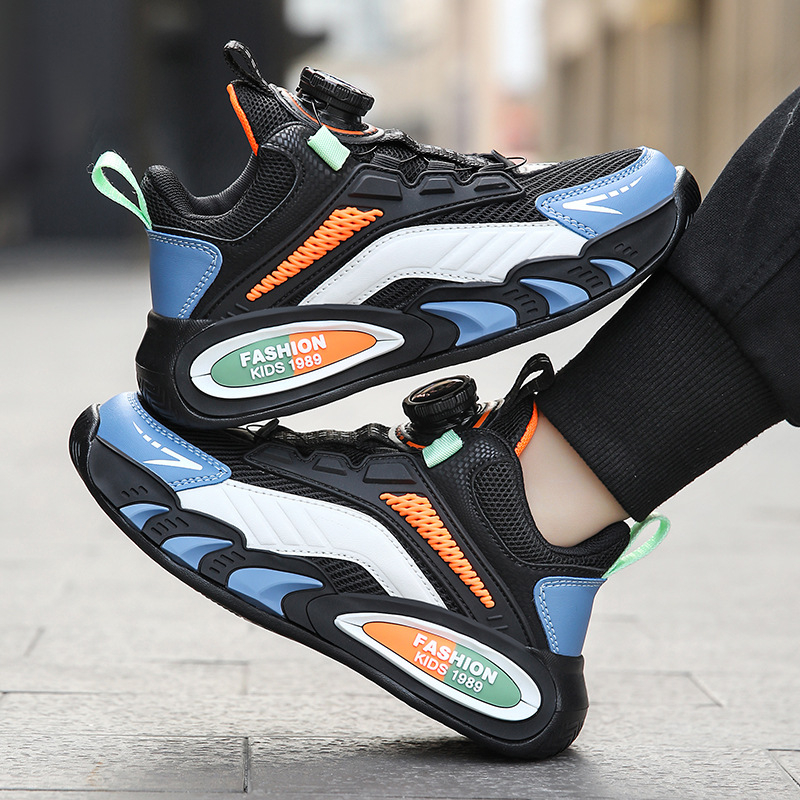 Gyerek hálós futócipő gombos zárással, könnyű MD talppal, 1–12 éveseknek, tavasz-nyár-ősz