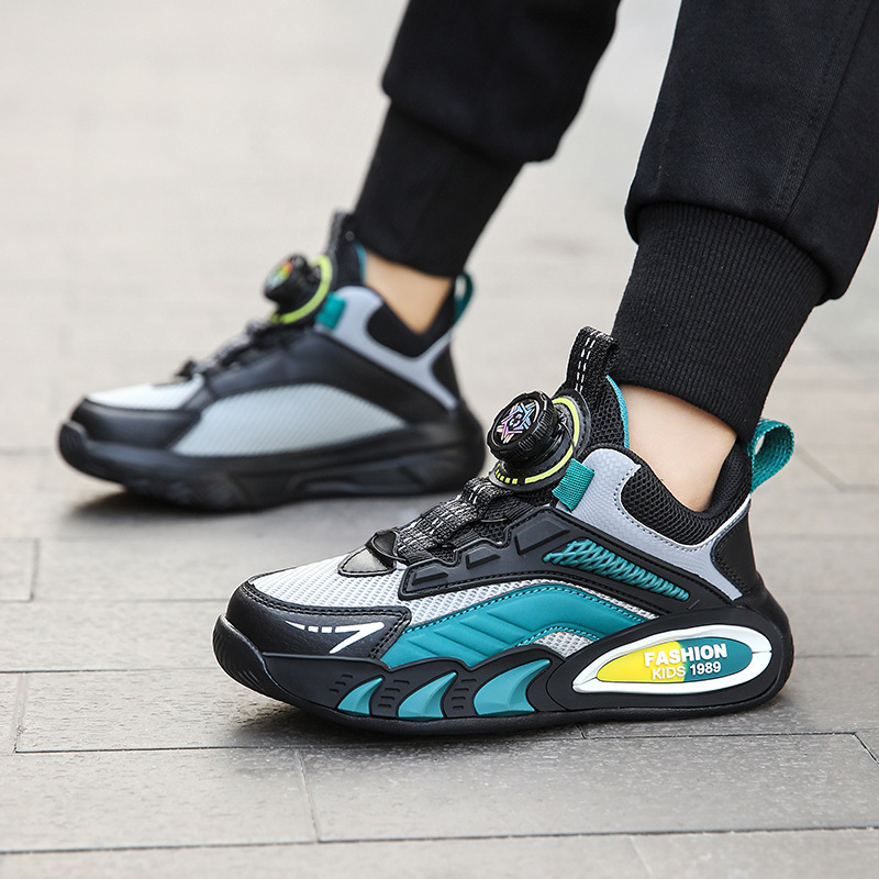 Gyerek hálós futócipő gombos zárással, könnyű MD talppal, 1–12 éveseknek, tavasz-nyár-ősz