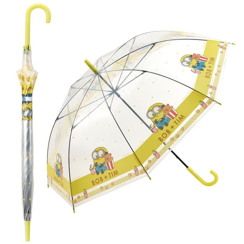 Skater παιδικός ομπρέλα με μακρύ χειρισμό — διαφανής πλαστικός θόλος, αλουμινένιος σωλήνας, 10 ακτίνες, χειροκίνητο άνοιγμα/κλείσιμο, για παιδιά, κατασκευασμένο στην Ιαπωνία