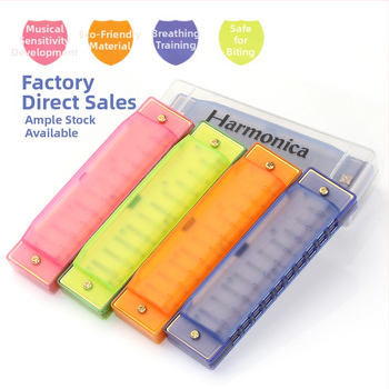 Harmonika s 10 dierkami KS1001C s ABS krytom a rezínovými zvukovými otvormi pre hudobné vzdelávanie v škôlke a na základných školách