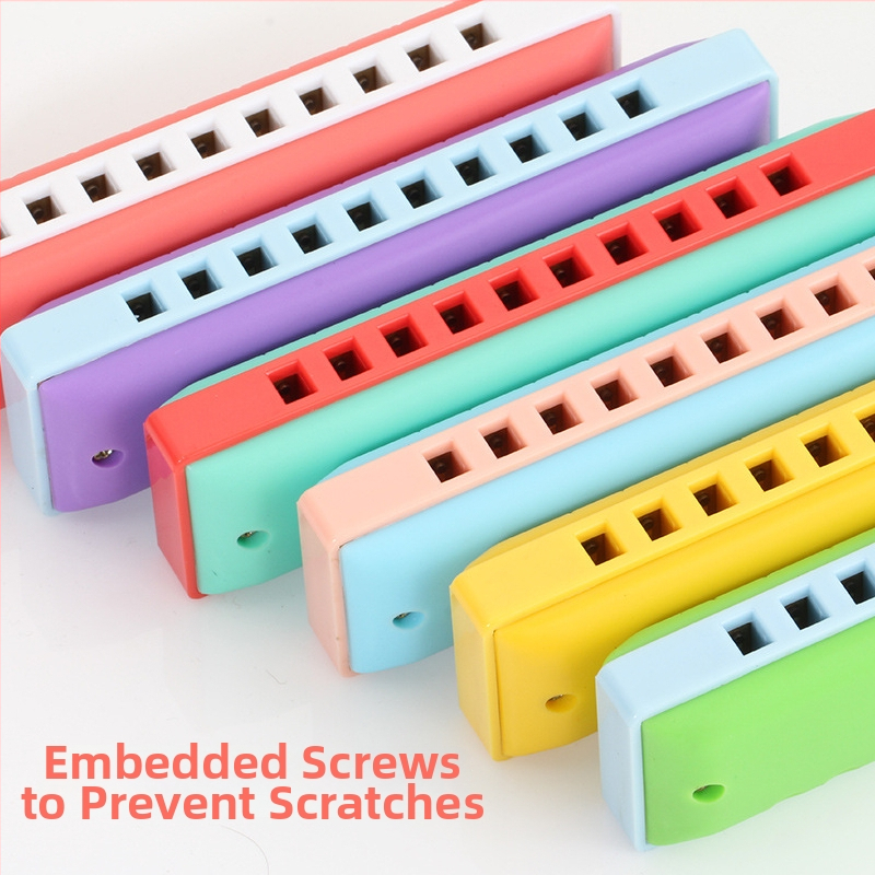 Harmonika s 10 dierkami KS1001C s ABS krytom a rezínovými zvukovými otvormi pre hudobné vzdelávanie v škôlke a na základných školách