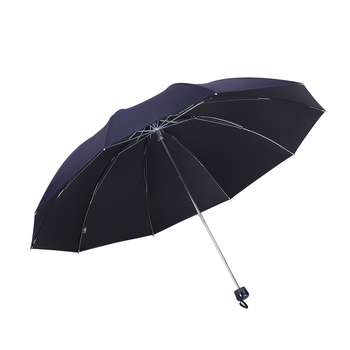 Összehajtható esernyő, háromrészes modell, 10 borda, UPF50+ UV védelem, egyedi logó nyomtatás