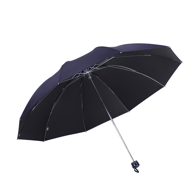 Összehajtható esernyő, háromrészes modell, 10 borda, UPF50+ UV védelem, egyedi logó nyomtatás