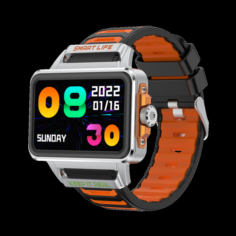 Έξυπνο ρολόι S666 με βηματομετρητή, δυναμικό ρυθμό καρδιάς, αυτόματη παρακολούθηση όλη την ημέρα, συμβατό με Android, διάρκεια μπαταρίας 7–14 ημερών