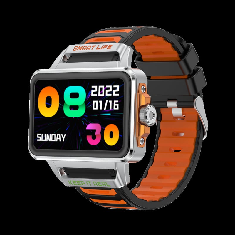 Έξυπνο ρολόι S666 με βηματομετρητή, δυναμικό ρυθμό καρδιάς, αυτόματη παρακολούθηση όλη την ημέρα, συμβατό με Android, διάρκεια μπαταρίας 7–14 ημερών