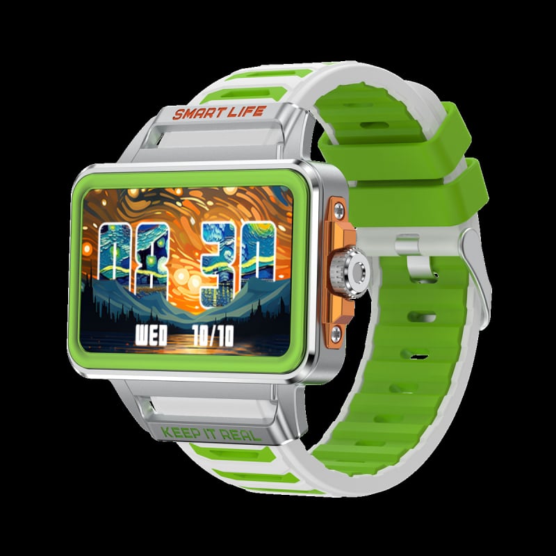 Έξυπνο ρολόι S666 με βηματομετρητή, δυναμικό ρυθμό καρδιάς, αυτόματη παρακολούθηση όλη την ημέρα, συμβατό με Android, διάρκεια μπαταρίας 7–14 ημερών