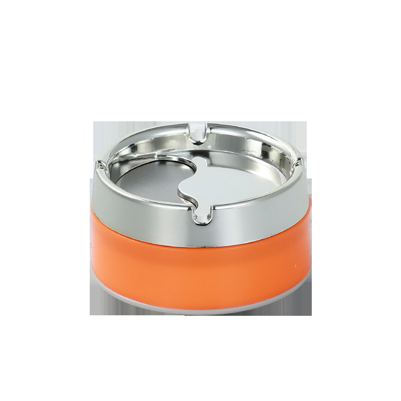 Rozsdamentes acélból készült forgó fedelű hamutartó, logónyomás, testreszabható vállalati ajándék