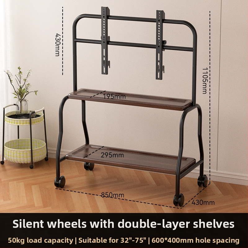 Áthelyezhető padlón álló TV-tartó kerekekkel, univerzális kompatibilitás; teherbírás 15 kg felett; hidegen hengerelt acélból készült konstrukció; falra szerelhető; mechanikus vezérlés.