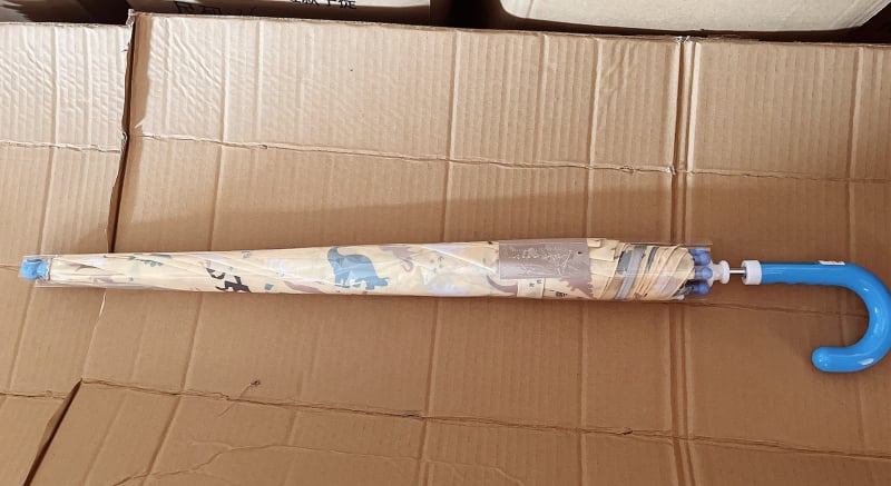 Παιδική ομπρέλα με μακριά λαβή, στυλ κινουμένων σχεδίων/ιαπωνικό στυλ, 8 ραβδών, πολυεστέρας 190T, χειροκίνητο άνοιγμα/κλείσιμο, διπλής χρήσης ήλιος-βροχή