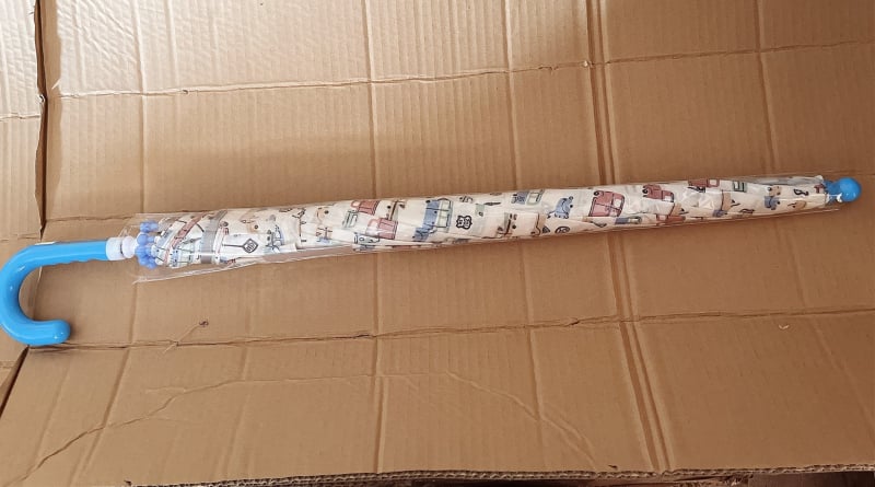 Παιδική ομπρέλα με μακριά λαβή, στυλ κινουμένων σχεδίων/ιαπωνικό στυλ, 8 ραβδών, πολυεστέρας 190T, χειροκίνητο άνοιγμα/κλείσιμο, διπλής χρήσης ήλιος-βροχή