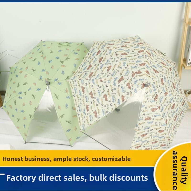 Παιδική ομπρέλα με μακριά λαβή, στυλ κινουμένων σχεδίων/ιαπωνικό στυλ, 8 ραβδών, πολυεστέρας 190T, χειροκίνητο άνοιγμα/κλείσιμο, διπλής χρήσης ήλιος-βροχή