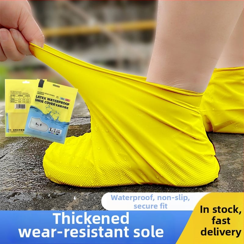 Προστατευτικά παπούτσια από φυσικό λατέξ, αδιάβροχα, με καθολική εφαρμογή, παχυνόμενος ελαστικός αντιολισθητικός σχεδιασμός, πάχος 60 γρ, βάρος 65 γρ