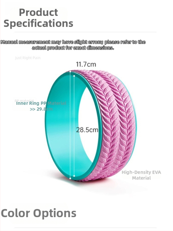 Jóga koleso s otvoreným chrbtom na pretiahnutie chrbta – pre začiatočníkov, fitness vybavenie, PP materiál, značka Shaking of the Ground