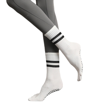 Ötujjas jóga zokni, csúszásmentes csíkos mintázat, edzésre, szépségre és táncra