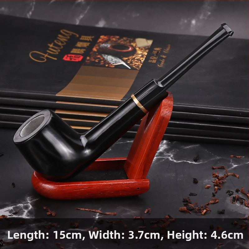 Forten ebonit lula – ručna izrada, zakrivljeni prstenasti dizajn, dar