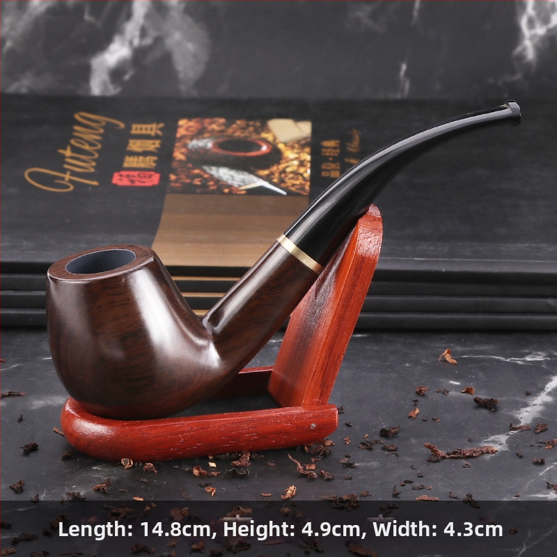 Forten ebonit lula – ručna izrada, zakrivljeni prstenasti dizajn, dar