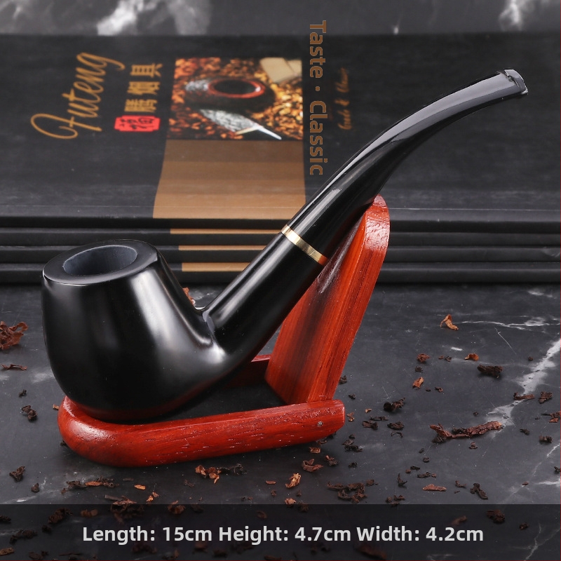 Forten ebonit lula – ručna izrada, zakrivljeni prstenasti dizajn, dar