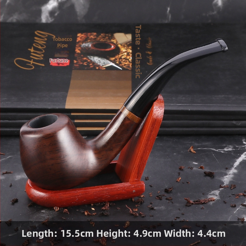 Forten ebonit lula – ručna izrada, zakrivljeni prstenasti dizajn, dar