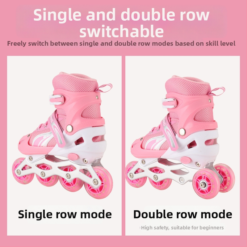 Štvorkolieskové korčule s dvojradovými kolieskami, vrchná časť z plátna, podrážka TPR, kolieska plastové