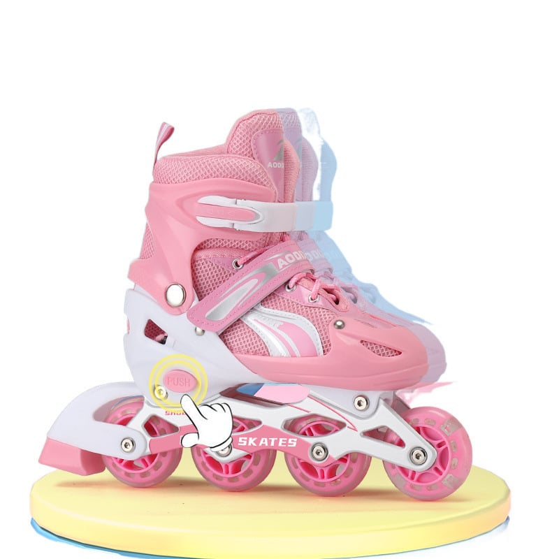 Štvorkolieskové korčule s dvojradovými kolieskami, vrchná časť z plátna, podrážka TPR, kolieska plastové