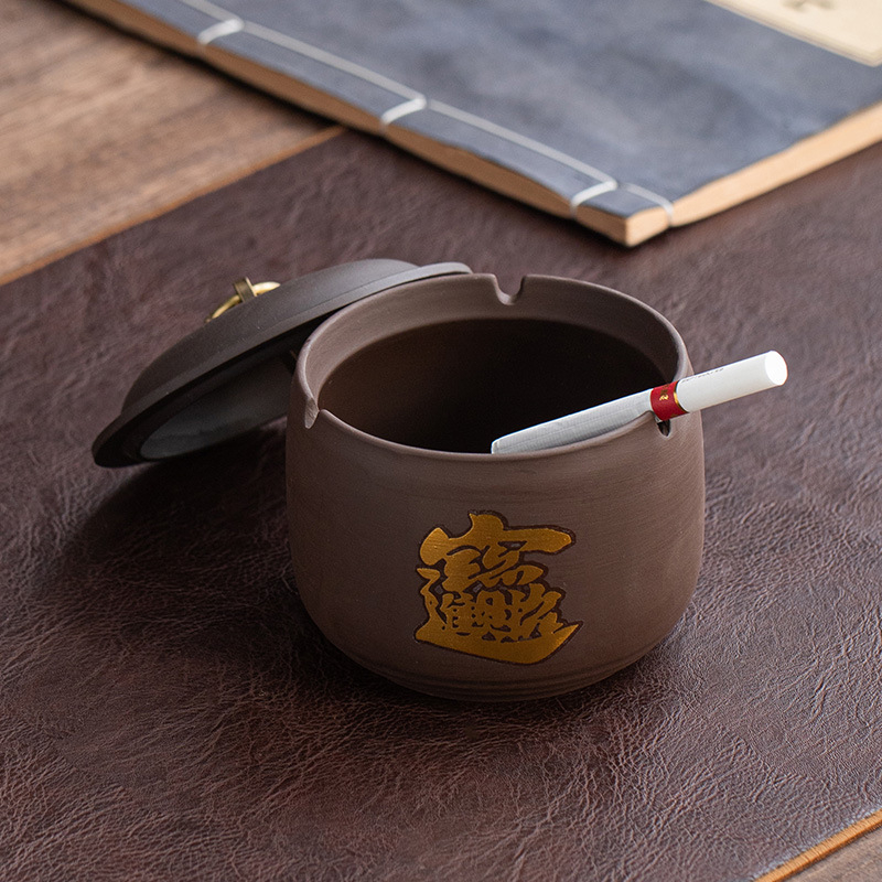 Hamutartó fedővel, szélálló, retro kínai stílusú kerámia, multifunkcionális