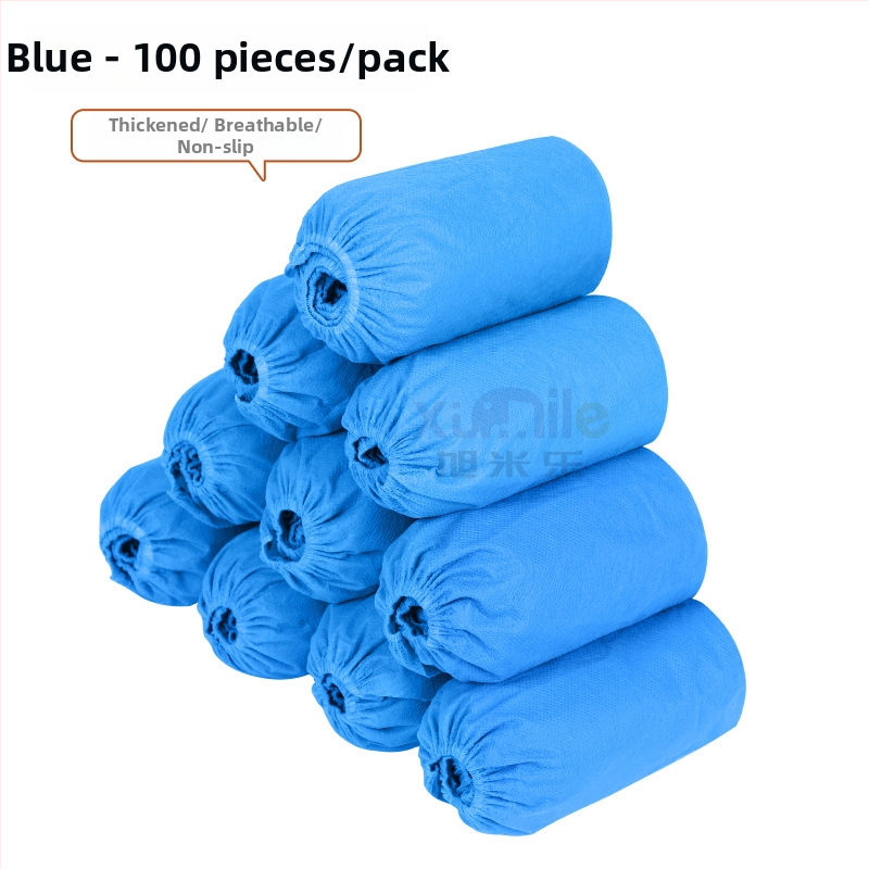 Μονόχρηστα καλύμματα παπουτσιών από μη υφαντό ύφασμα, παχύτερα και αντιολισθητικά, για εσωτερική χρήση, προστασία από σκόνη, 100 τεμάχια ανά σακούλα