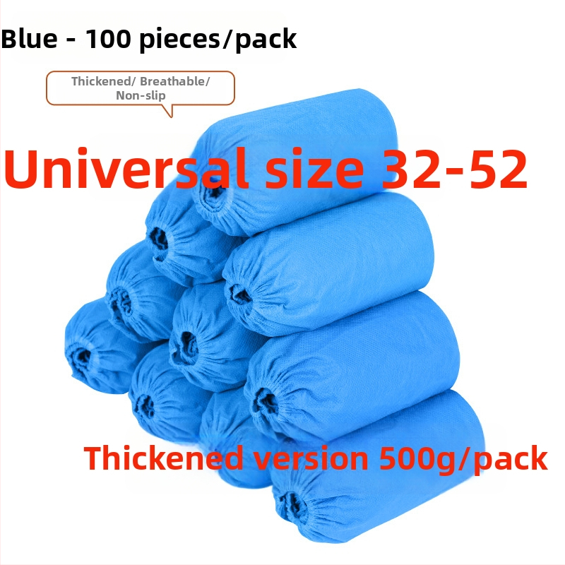 Μονόχρηστα καλύμματα παπουτσιών από μη υφαντό ύφασμα, παχύτερα και αντιολισθητικά, για εσωτερική χρήση, προστασία από σκόνη, 100 τεμάχια ανά σακούλα