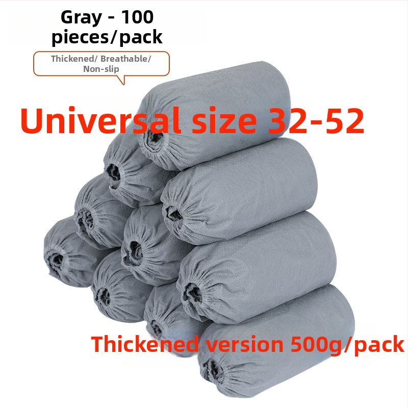 Μονόχρηστα καλύμματα παπουτσιών από μη υφαντό ύφασμα, παχύτερα και αντιολισθητικά, για εσωτερική χρήση, προστασία από σκόνη, 100 τεμάχια ανά σακούλα