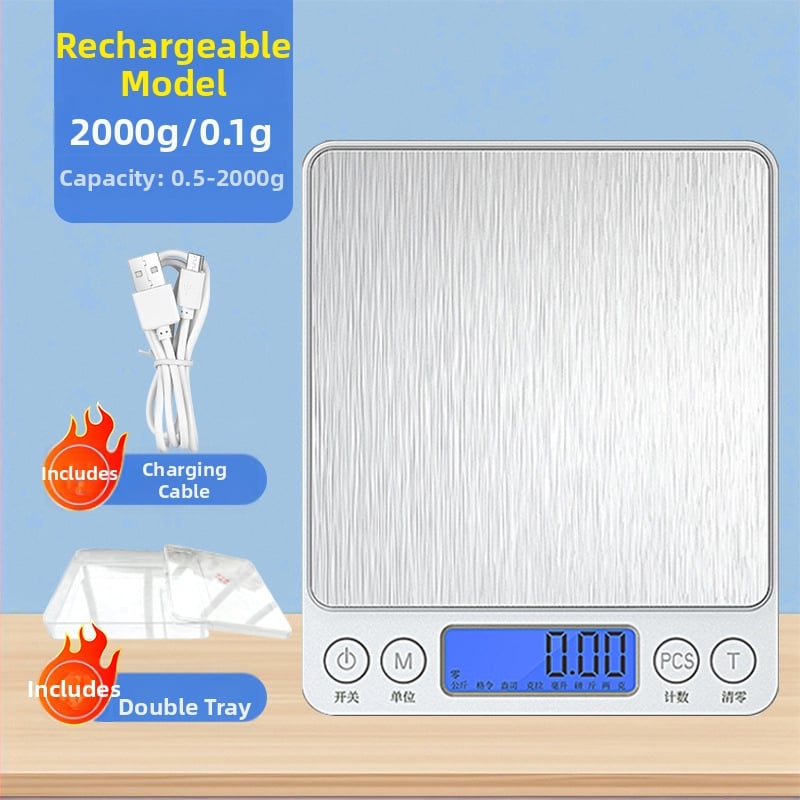 Ζυγαριά κουζίνας, ηλεκτρονική, μοντέλο 156987, συμπαγής, εύρος μέτρησης 500–3000 g, τροφοδοσία με μπαταρία ή επαναφορτιζόμενη, κατάλληλη για κουζίνα