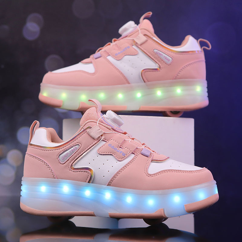 Unisex tenisice za trčanje s PU kotačićima u dvostrukom redu, transformabilni dizajn rollerice