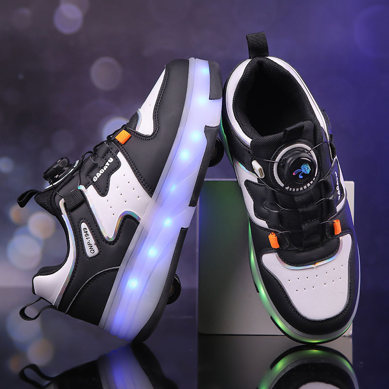 Unisex tenisice za trčanje s PU kotačićima u dvostrukom redu, transformabilni dizajn rollerice