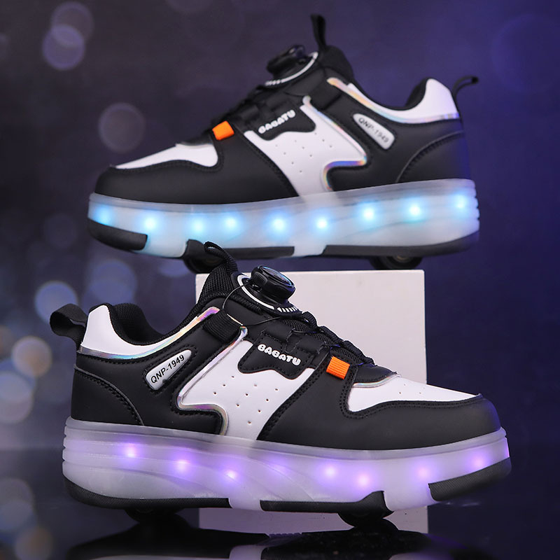 Unisex tenisice za trčanje s PU kotačićima u dvostrukom redu, transformabilni dizajn rollerice