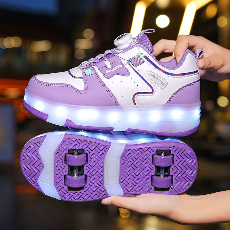 Unisex tenisice za trčanje s PU kotačićima u dvostrukom redu, transformabilni dizajn rollerice