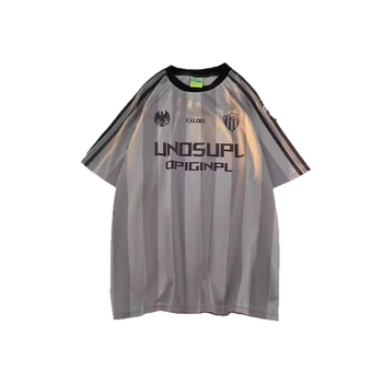 Unisex majica – prugasti mrežasti dres, labav kroj, brzo suši, 100% poliester, okrugli izrez